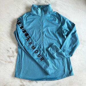 Under Armour Women's Blue Long Sleeve Full Zip‎ Athletic Jacket Thumb Holes